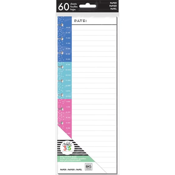 The Happy Planner BIG Half Sheet Note Paper - Daily Schedule