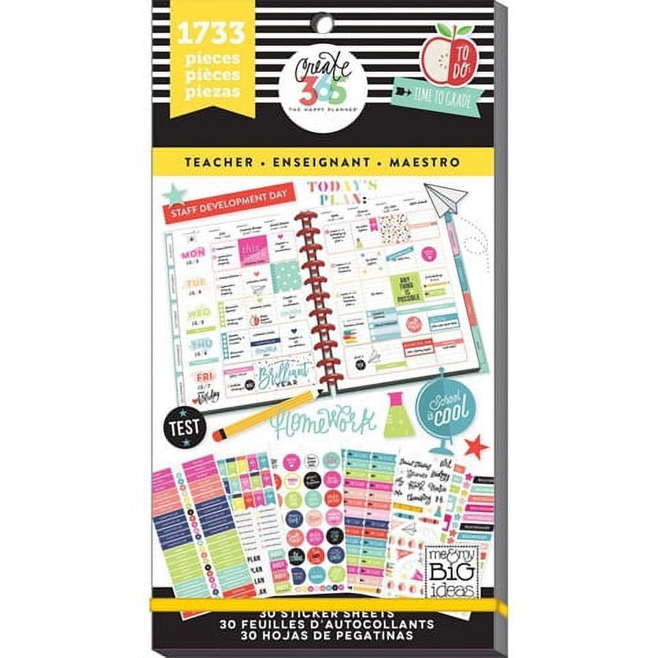The Happy Planner Big Teacher Stickers 1733 Pack