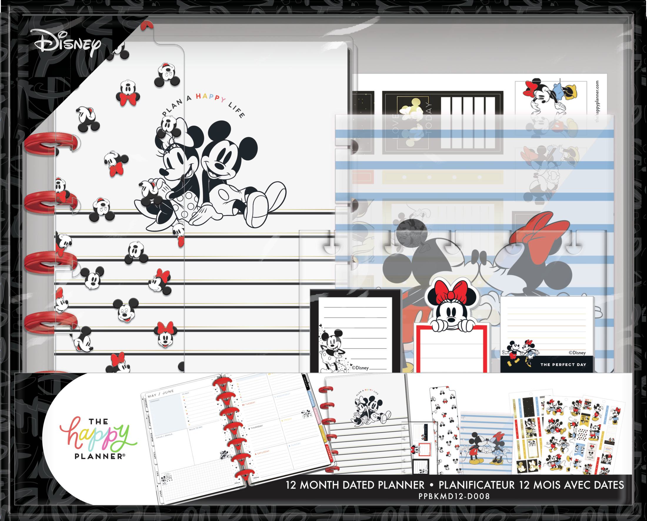 The Happy Planner, Disney, Mickey Mouse & Minnie Mouse Mini Planner Box Kit, 2022, 10" x 1.25" x 8" - image 1 of 11