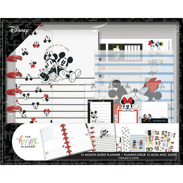The Happy Planner, Disney, Mickey Mouse & Minnie Mouse Mini Planner Box Kit, 2022, 10" x 1.25" x 8"