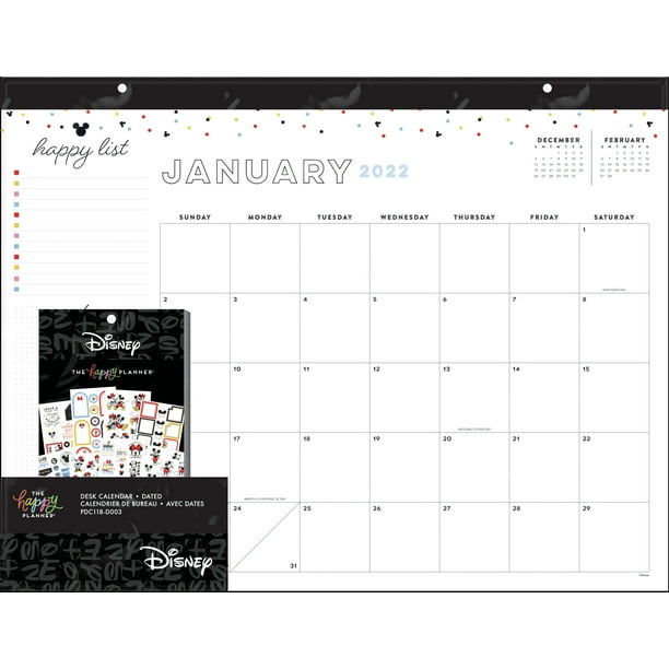 The Happy Planner, Disney, Mickey Mouse and Minnie Mouse 2022 Desk
