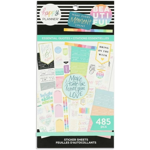 The Happy Planner Essential Quotes Sticker Sheet 485 pcs