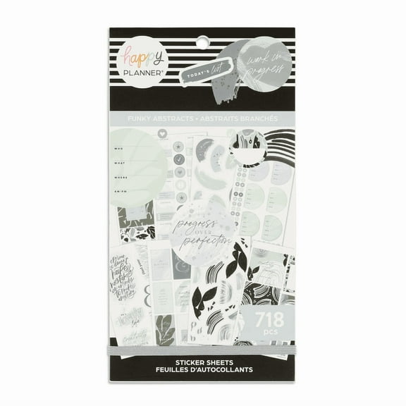 The Happy Planner Funky Abstracts Sticker Sheet 718 pcs