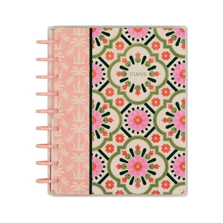 The Happy Planner Undated Palm Beach Classic Checklist Planner – 12-Month, Classic (7? × 9.25?) – Disc-Bound, Start Anytime, Tropical Cover
