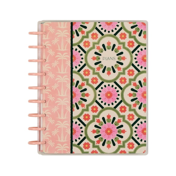 The Happy Planner Undated Palm Beach Classic Checklist Planner  12-Month, Classic (7  9.25)  Disc-Bound, Start Anytime, Tropical Cover