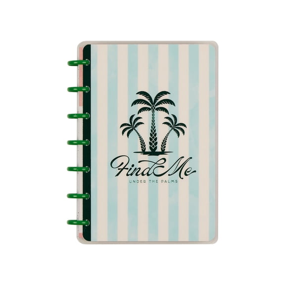 The Happy Planner Undated Palm Beach Mini Checklist Planner  12-Month Disc-Bound (4.63  7)  Tropical Cover, Start Anytime