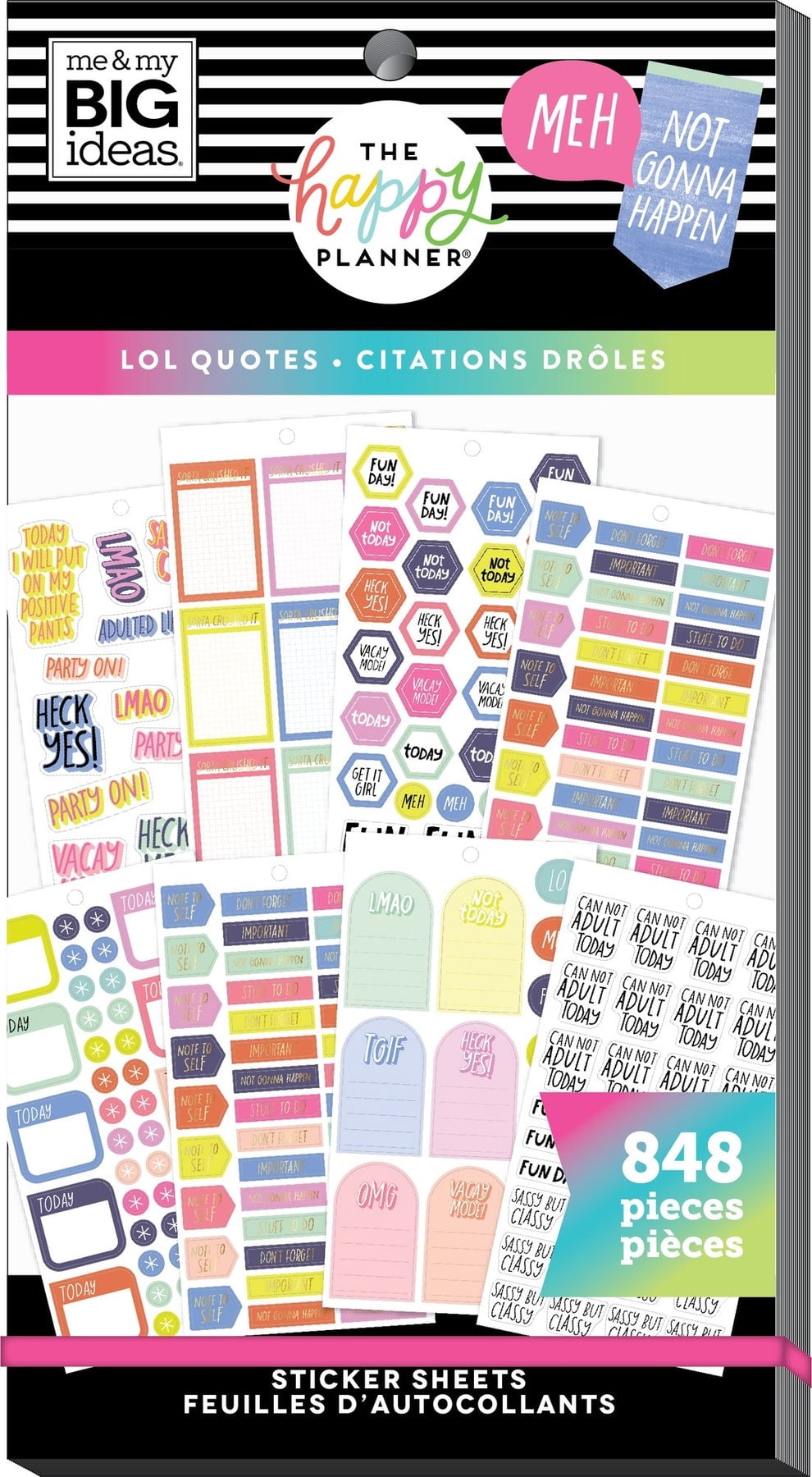 The Happy Planner Value Pack Stickers - LOL Quotes 848pcs - Walmart.com