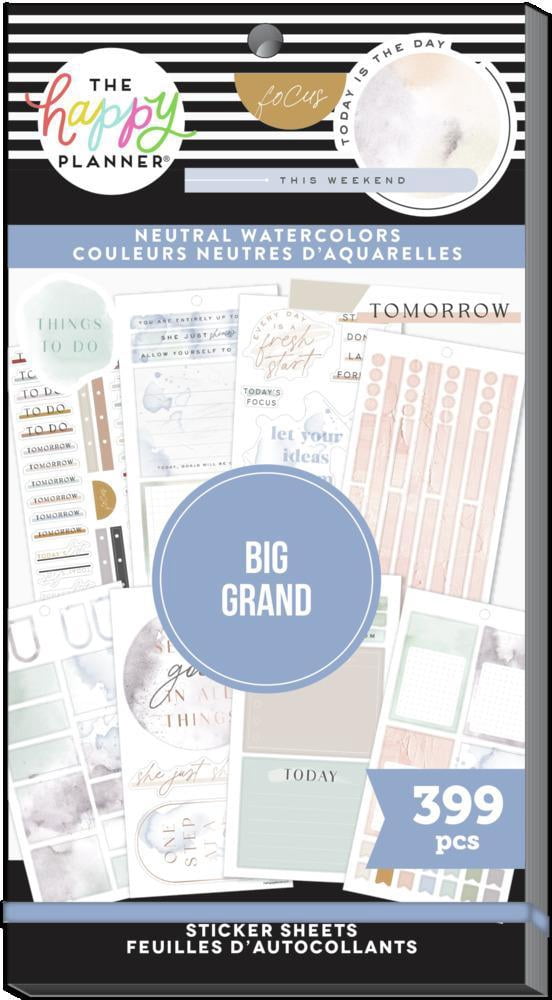 The Happy Planner Value Pack Stickers - Neutral Watercolors - Big ...
