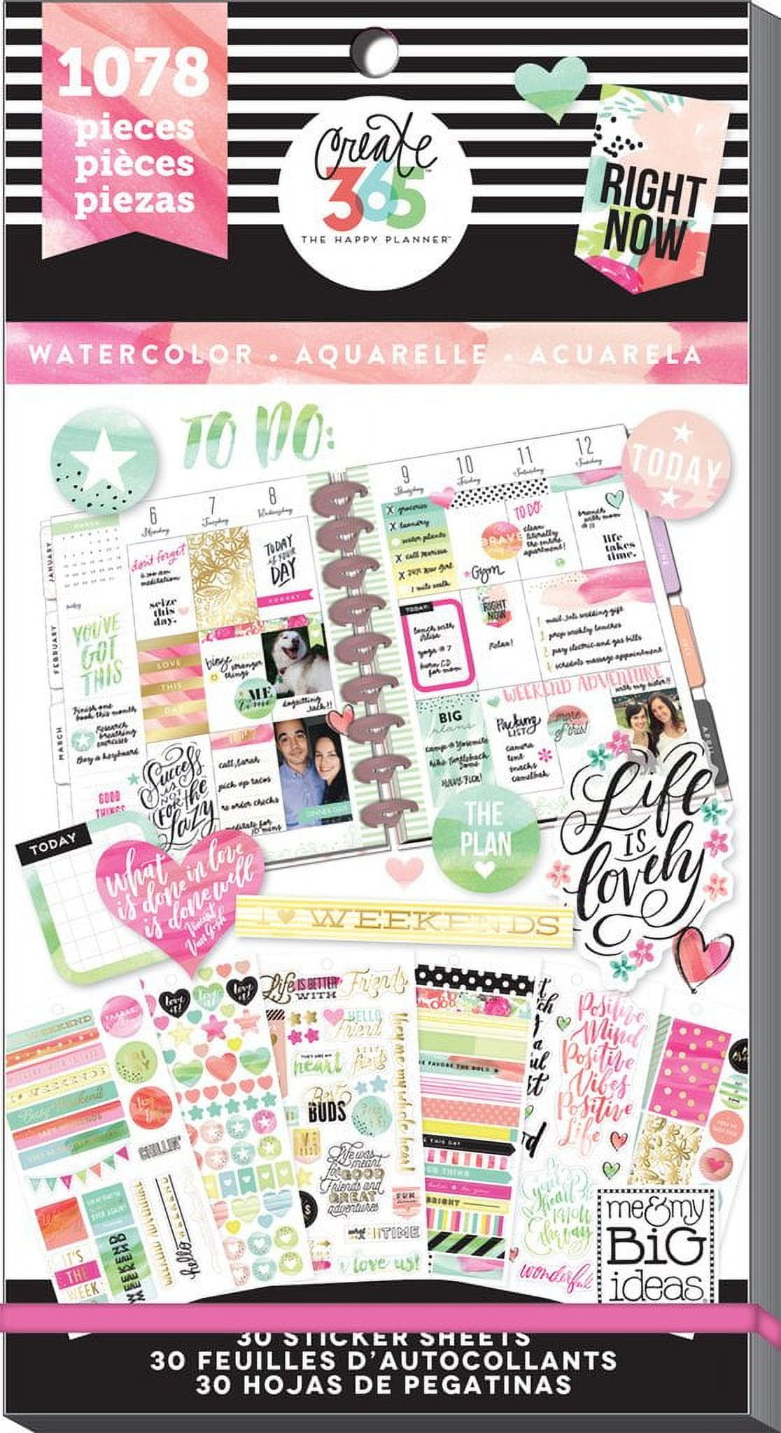 The Happy Planner? Value Pack Stickers, Watercolor - Walmart.com