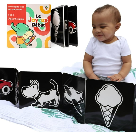 The Happy Start Award-Winning High Contrast Board Book for Newborns, Learning, Babies 0-6 Months, Ages 0+, New (French)