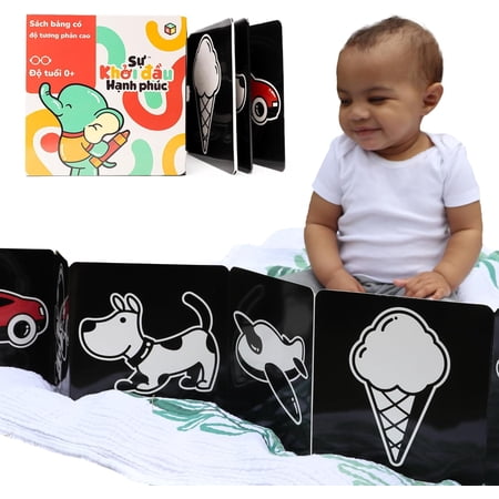 The Happy Start Award-Winning High Contrast Board Book for Newborns, Learning, Babies 0-6 Months, Ages 0+, New (Vietnamese)