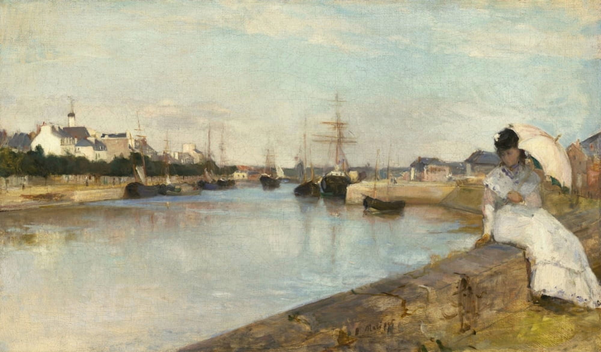 The Harbor At Lorient Canvas Art - (24 x 18)
