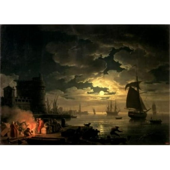 The Harbor of Palermo 1750 G Vernet 18th C Oil on Canvas State Hermitage Museum St Petersburg Russia Poster Print - 18 x 24 in.