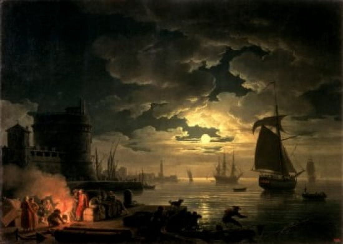 The Harbor of Palermo 1750 G Vernet (18th C) Oil on canvas State Hermitage Museum St Petersburg Russia Canvas Art - G Vernet (18 x 24)