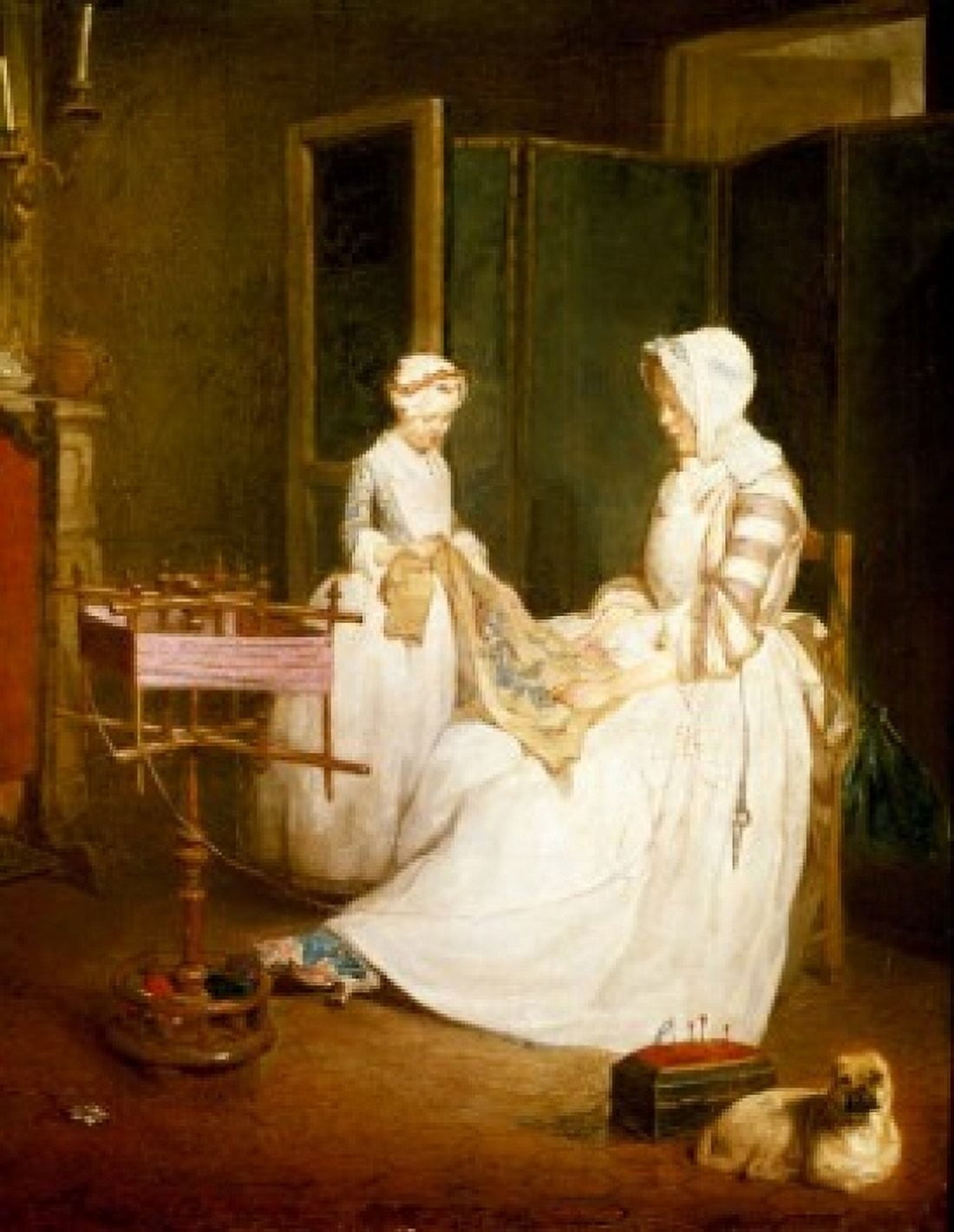 The Hardworking Mother by Jean-Simeon Chardin (1699-1779) France Paris Musee du Louvre Canvas Art - Jean-Simeon Chardin (24 x 36)