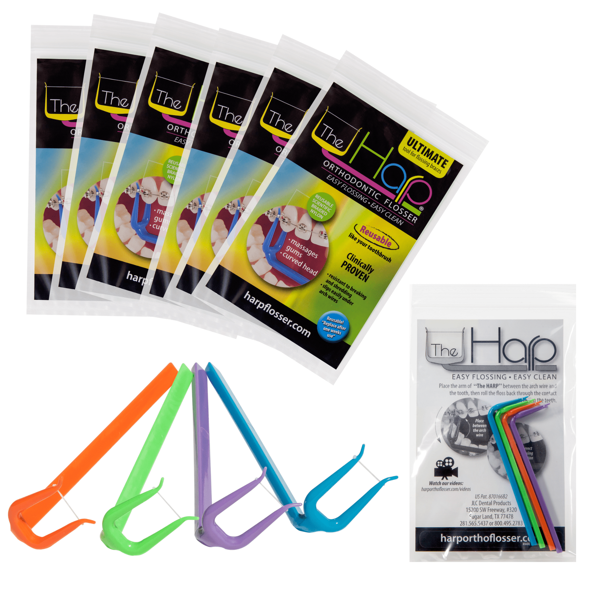 The Harp Orthodontic Reusable Flosser 24 flossers Only
