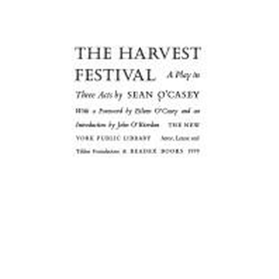Pre-Owned The Harvest Festival : A Play in Three Acts 9780871042736 /