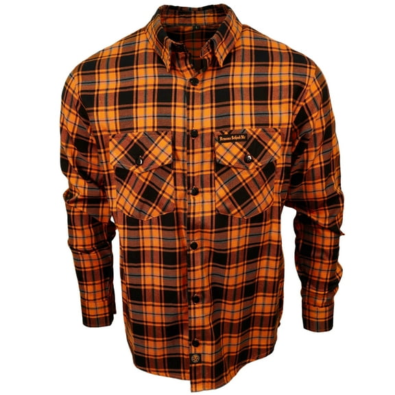 The "Harvest" Orange, Black & Gray Flannel (Hidden Snap Collars)
