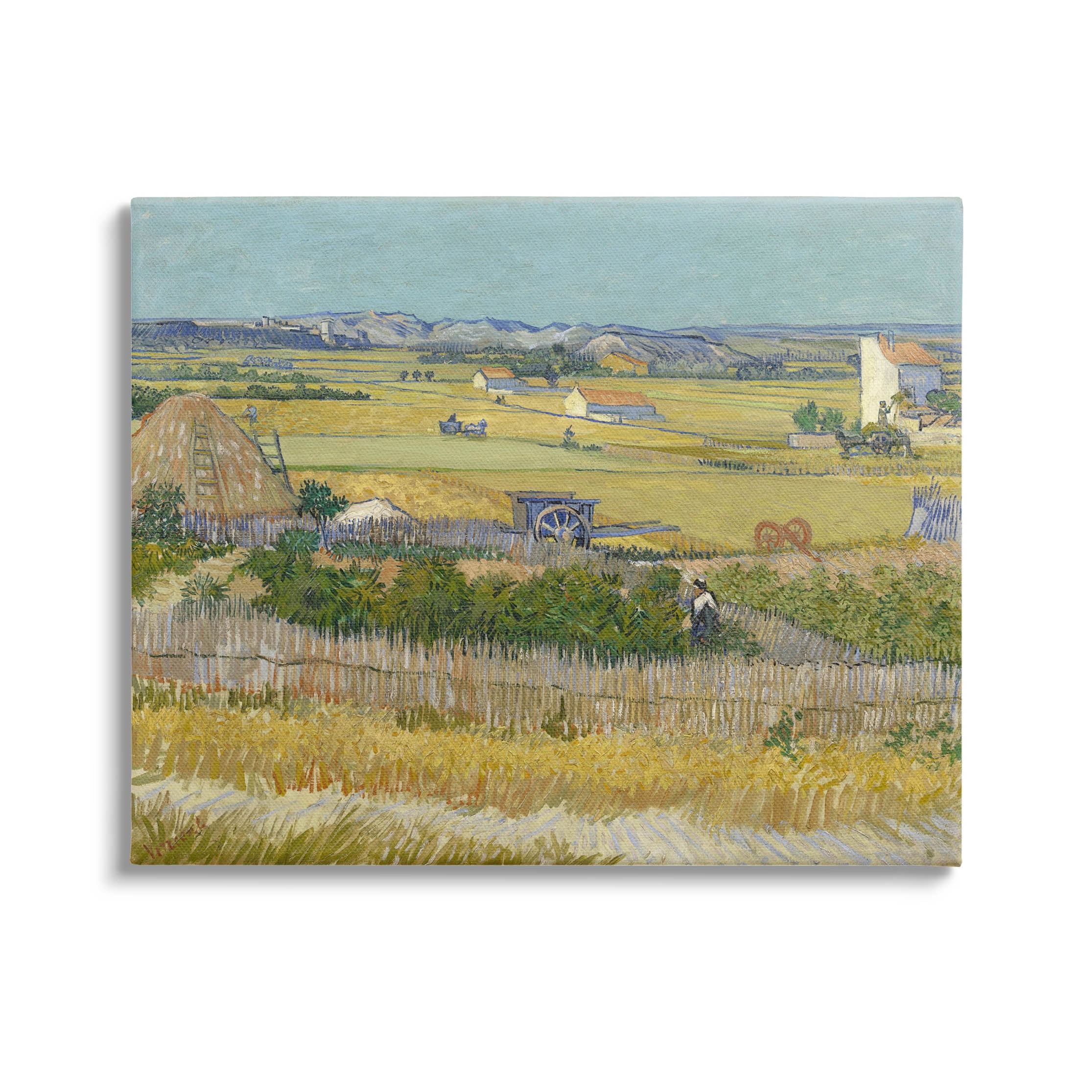 The Harvest Van Gogh Farmland Landscape Landscape Painting Gallery Wrapped Canvas Print Wall Art