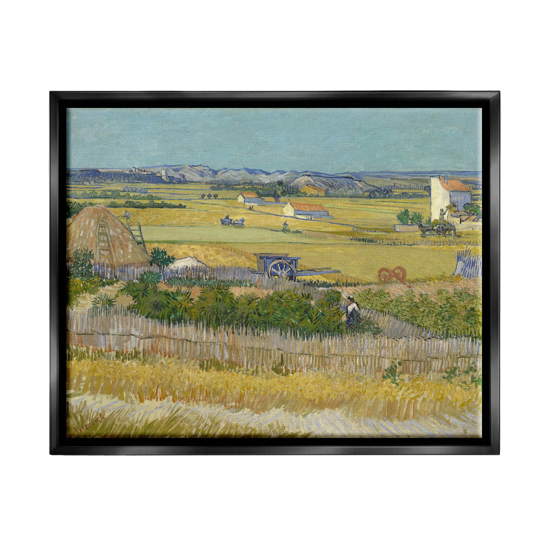 The Harvest Van Gogh Farmland Landscape Landscape Painting Jet Black Framed Art Print Wall Art