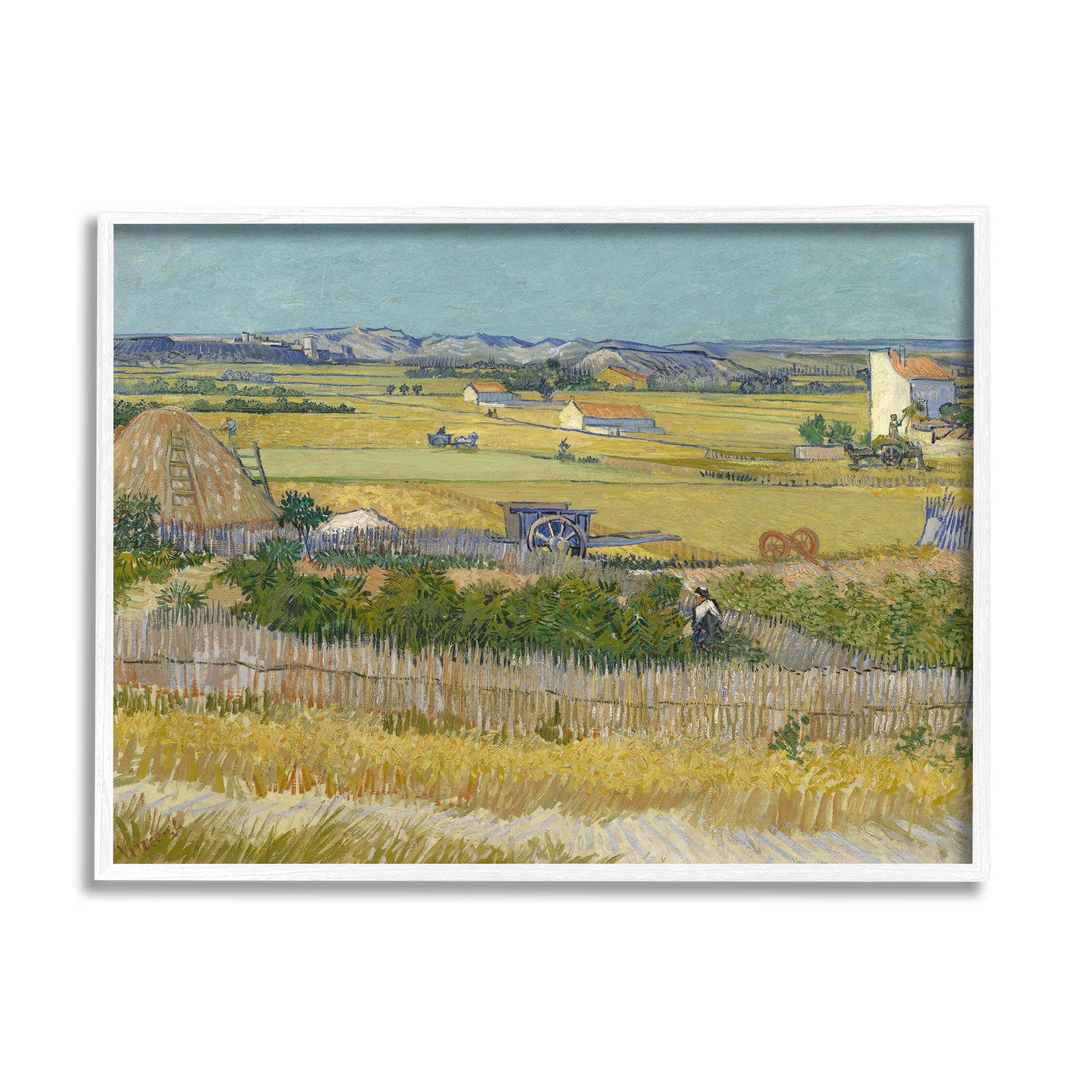 The Harvest Van Gogh Farmland Landscape Landscape Painting White Framed Art Print Wall Art