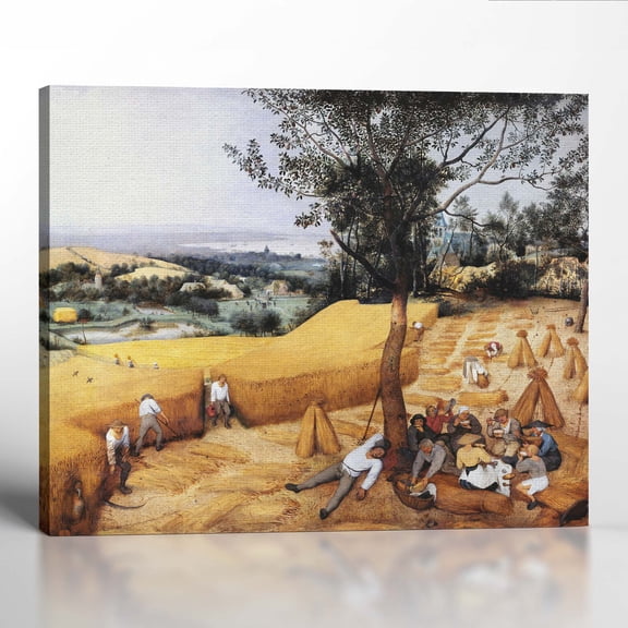 The Harvesters by Pieter Bruegel Wall Painting, Famous Art Prints, Fine Art Prints, Fine Art Prints on Canvas, Ready To Hang for Living Room Home Wall Décor 16x20
