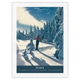 thumbnail image 1 of The Harz Mountains - Germany - Skiing the Highlands - Vintage Travel Poster c.1948 - Japanese Unryu Rice Paper Art Print (Unframed) 18 x 24 in, 1 of 4