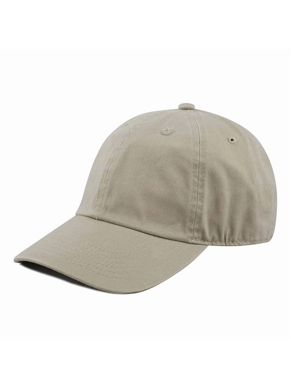 Washed Cotton Baseball Dad Cap, Adjustable Low Profile Hat(Khaki)