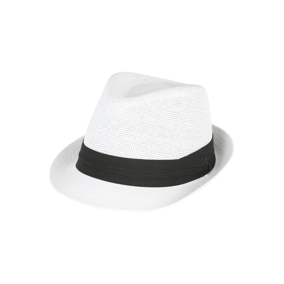 The Hatter Co. Tweed Classic Cuban Style Fedora Fashion Cap Hat, White