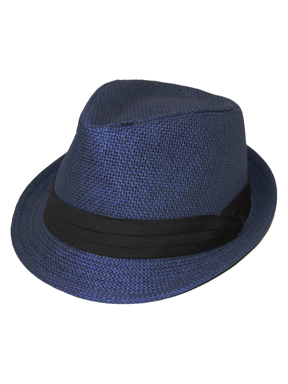 The Hatter Company Straw Fedora Hat-Navy Blue - Walmart.com display picture 2