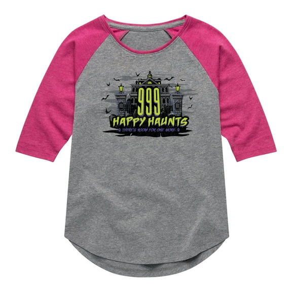 The Haunted Mansion - 999 Happy Haunts - Toddler & Youth Girls Raglan Graphic T-Shirt