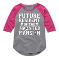thumbnail image 1 of The Haunted Mansion - Future Resident Of The Haunted Mansion Tomb - Toddler & Youth Girls Raglan Graphic T-Shirt, 1 of 4