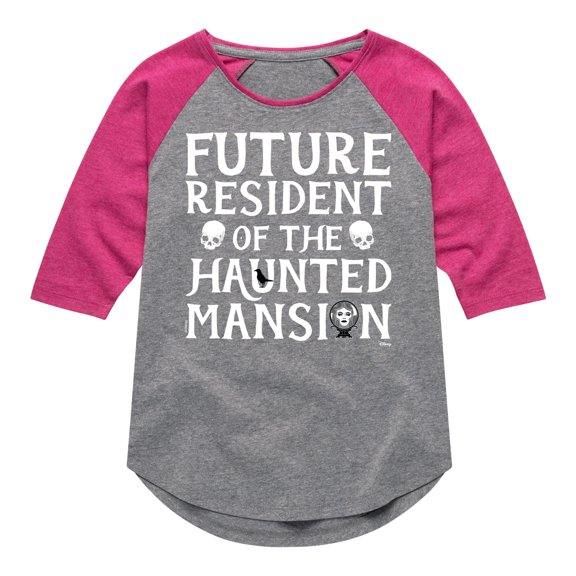 The Haunted Mansion - Future Resident Of The Haunted Mansion Tomb - Toddler & Youth Girls Raglan Graphic T-Shirt