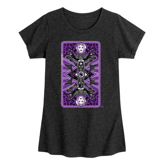 The Haunted Mansion - Haunted Mansion Tarot Card - Toddler & Youth Girls Short Sleeve Graphic T-Shirt