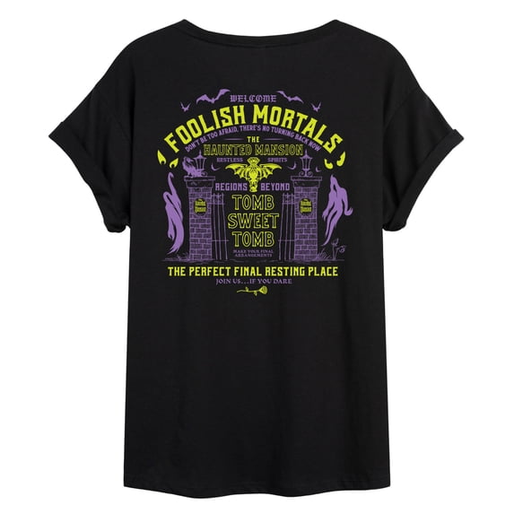 The Haunted Mansion - The Perfect Final Resting Place - Juniors Oversized Graphic T-Shirt