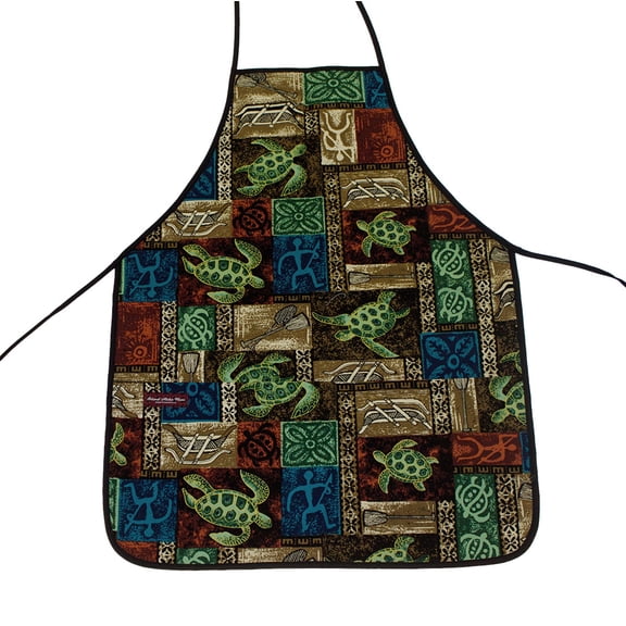 The Hawaiian Apron - Blue Sea Turtle Adult Aprons