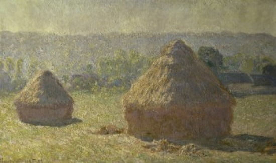 The Haystacks (Les Meules) c 1891 Claude Monet (1840-1926French) Musee dOrsay Paris Canvas Art - Claude Monet (18 x 24)