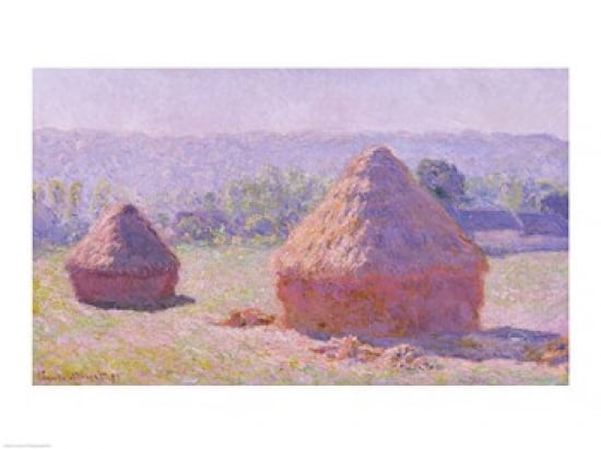 The Haystacks or The End of the Summer at Giverny 1891 Canvas Art - Claude Monet (24 x 18)