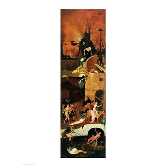 The Haywain Right Wing of The Triptych Depicting Hell C.1500 Poster Print by Hieronymus Bosch - 18 x 24 in.