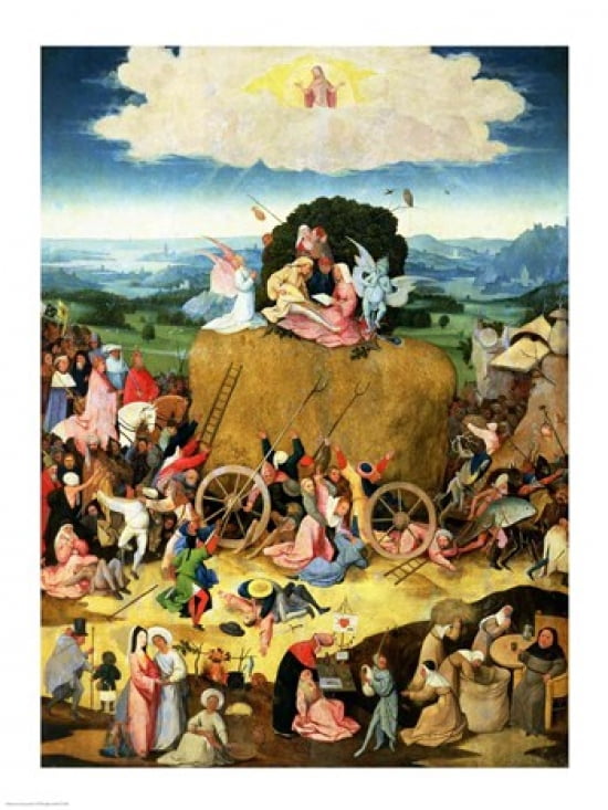 The Haywain central panel of the triptych c1500 Canvas Art - Hieronymus Bosch (18 x 24)
