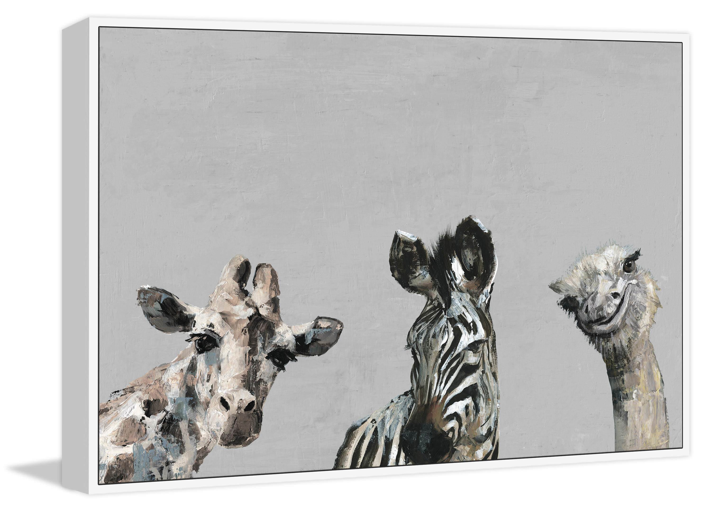 The Head Turners in Gray Floater Framed Painting Print on Canvas