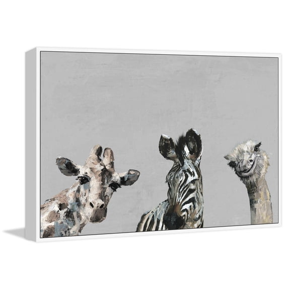 The Head Turners in Gray Floater Framed Painting Print on Canvas
