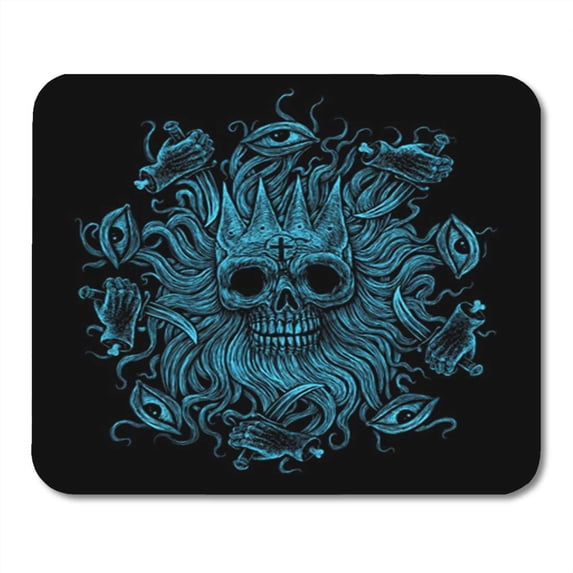 The Head of Dead King Octopus Skull Eyes Hands with Mousepad Mouse Pad Mouse Mat 9x10 inch