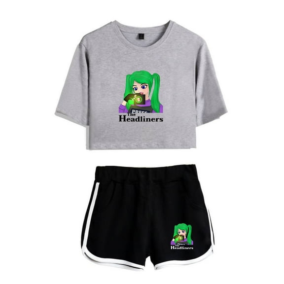The Headliners Fashion women's short sleeved shorts streetwear set with popular patterns