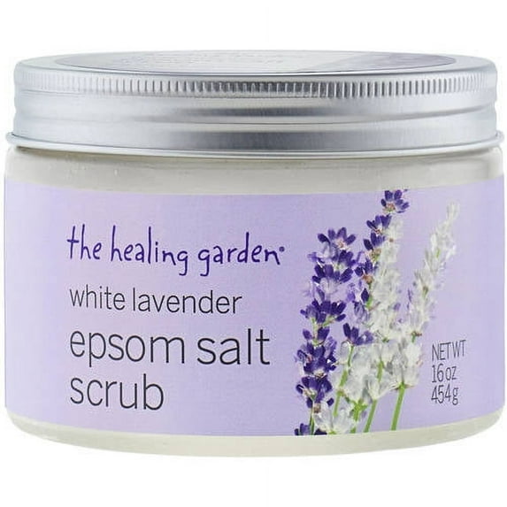 The Healing Garden White Lavender Epsom Salt Scrub, 16 oz.