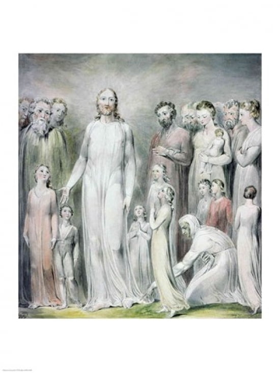 The Healing of the Woman with an Issue of Blood Canvas Art - William Blake (18 x 24)