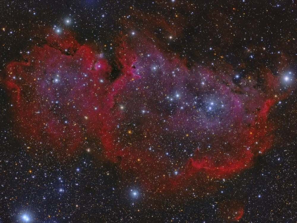 The Heart Nebula in the constellation Cassiopeia Canvas Art - Roberto ColombariStocktrek Images (17 x 13)