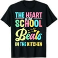 thumbnail image 1 of The Heart Of The School Beats In The Kitchen Lunch Lady T-Shirt, 1 of 7