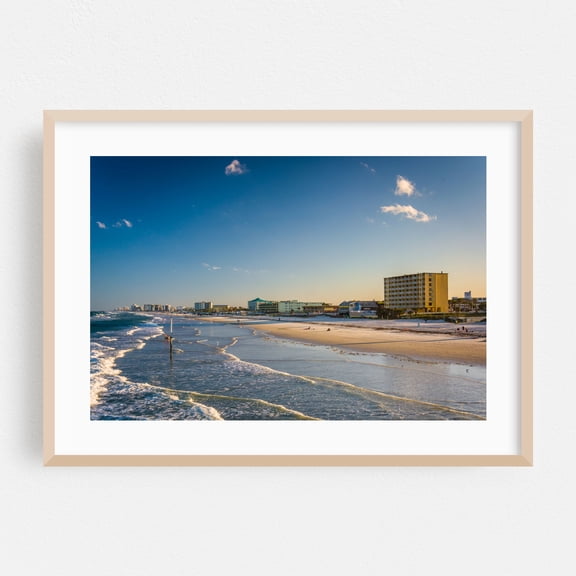The Heart of Daytona Beach - Daytona Beach Florida Photography Oak Framed Wall Art Print 30 x 40 inches