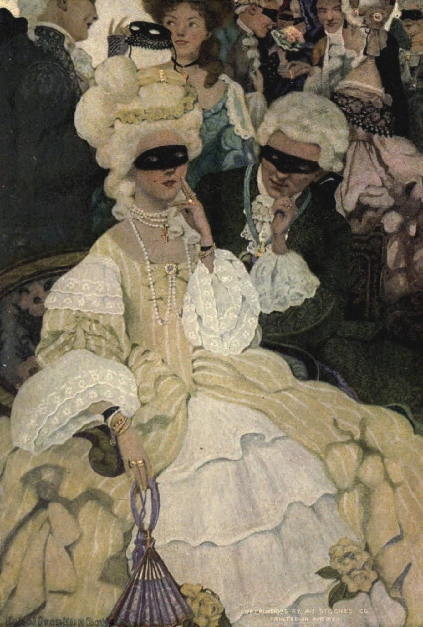 The Heart of Lady Anne 1905 Masquerade Ball Canvas Art - Ethel Franklin Betts (18 x 24)